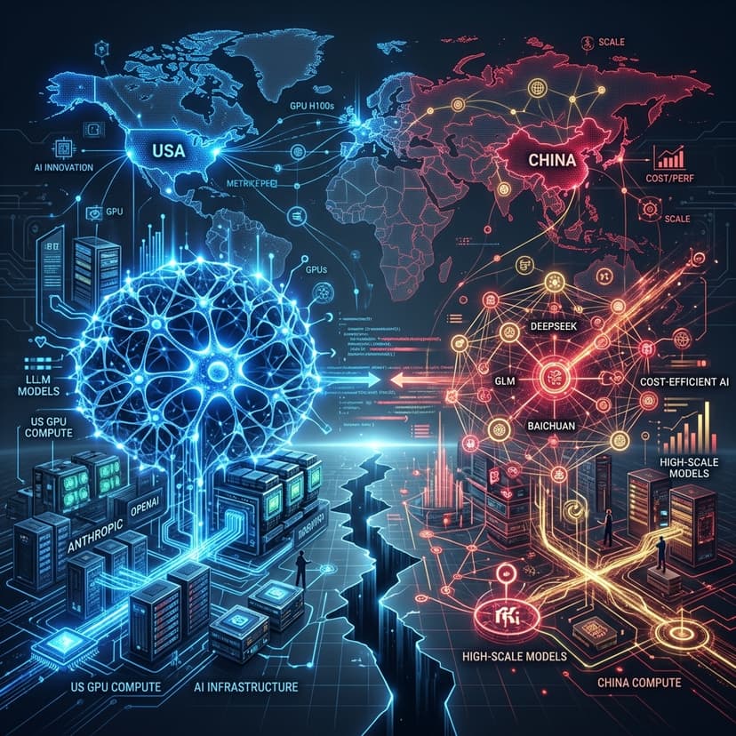 The US vs. China AI Rivalry: Heavy Infrastructure vs. Hyper-Cost-Efficiency