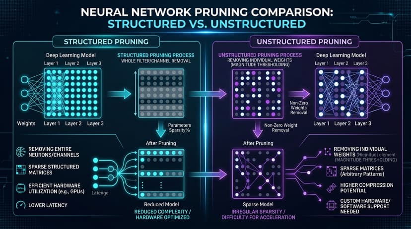 Neural Network Pruning: Structured vs Unstructured Weight Removal